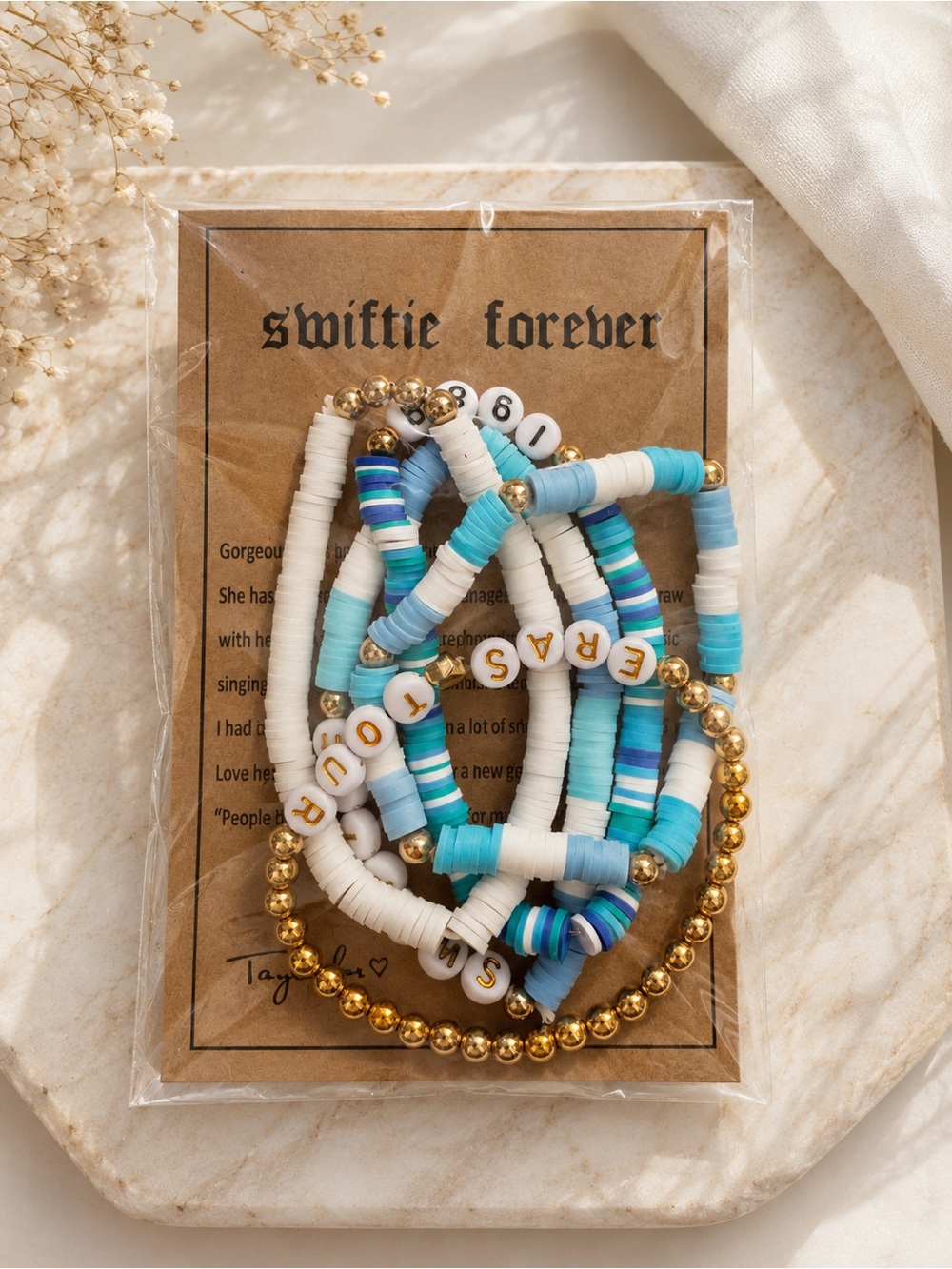 Swiftie Forever Friendship Bracelet Set Taylor Inspired Eras Tour 6 Pc New